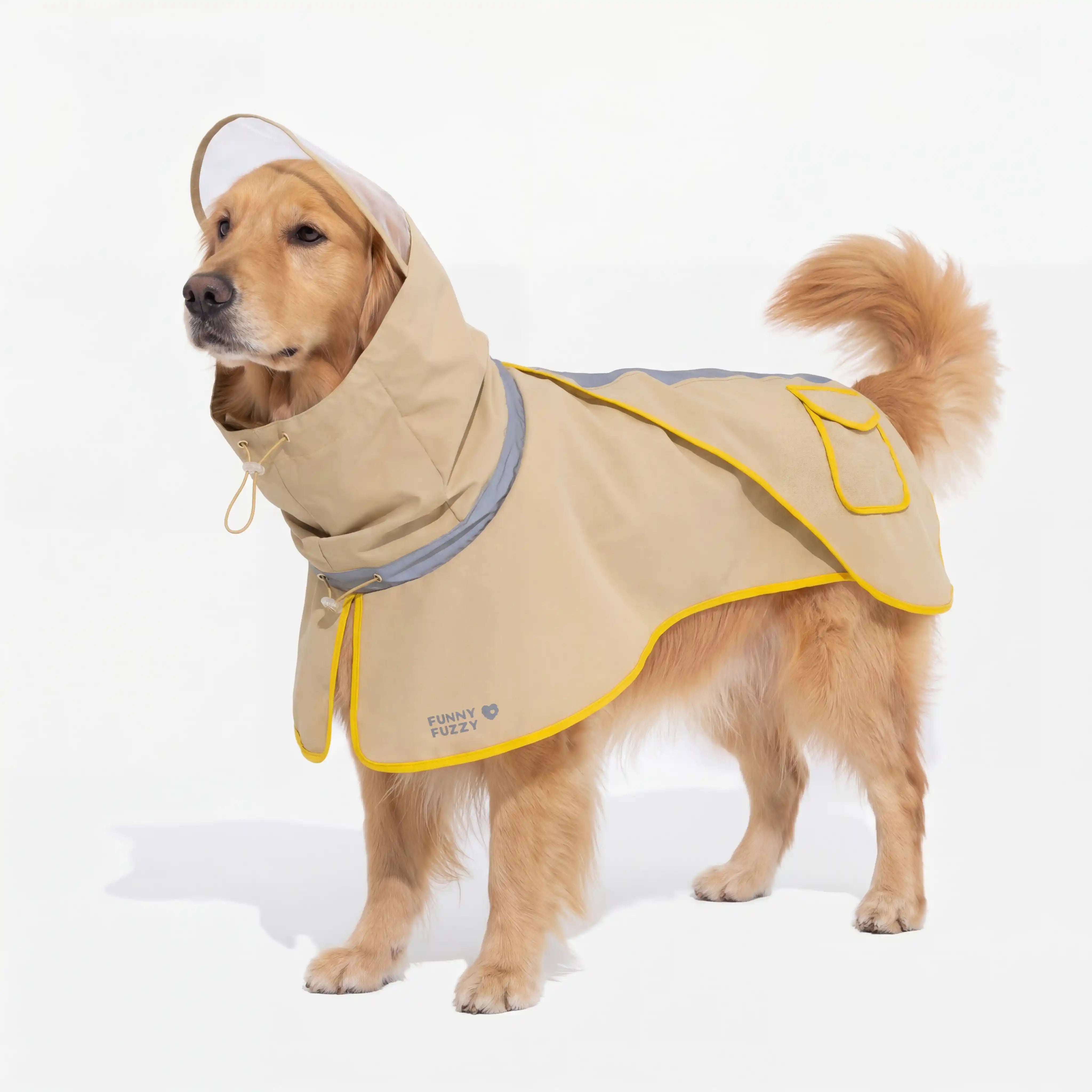 Adjustable Reflective Waterproof with Pocket Dog Human Matching Raincoat-Stay Dry