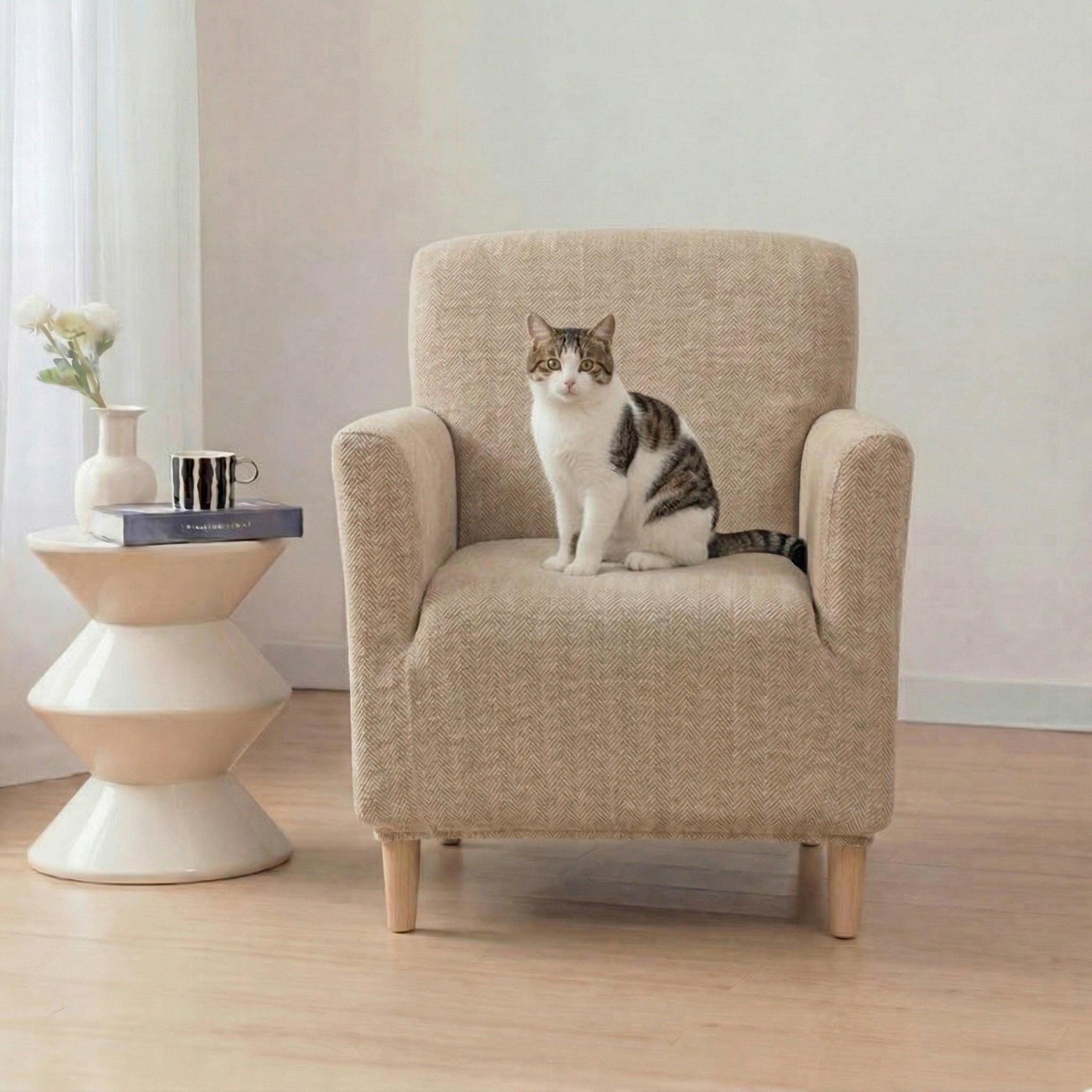 Herringbone Full Coverage Comfortable Scratch-Resistant Sofa Protection Magic Recliner Chair Covers