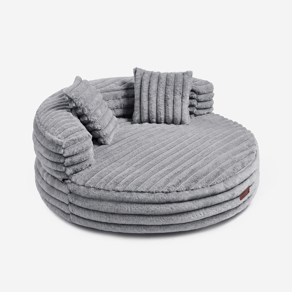 Ultra-Soft Ribbed Plush Removable Donut Orthopedic Dog Bed with Pillows - Cozy Nest
