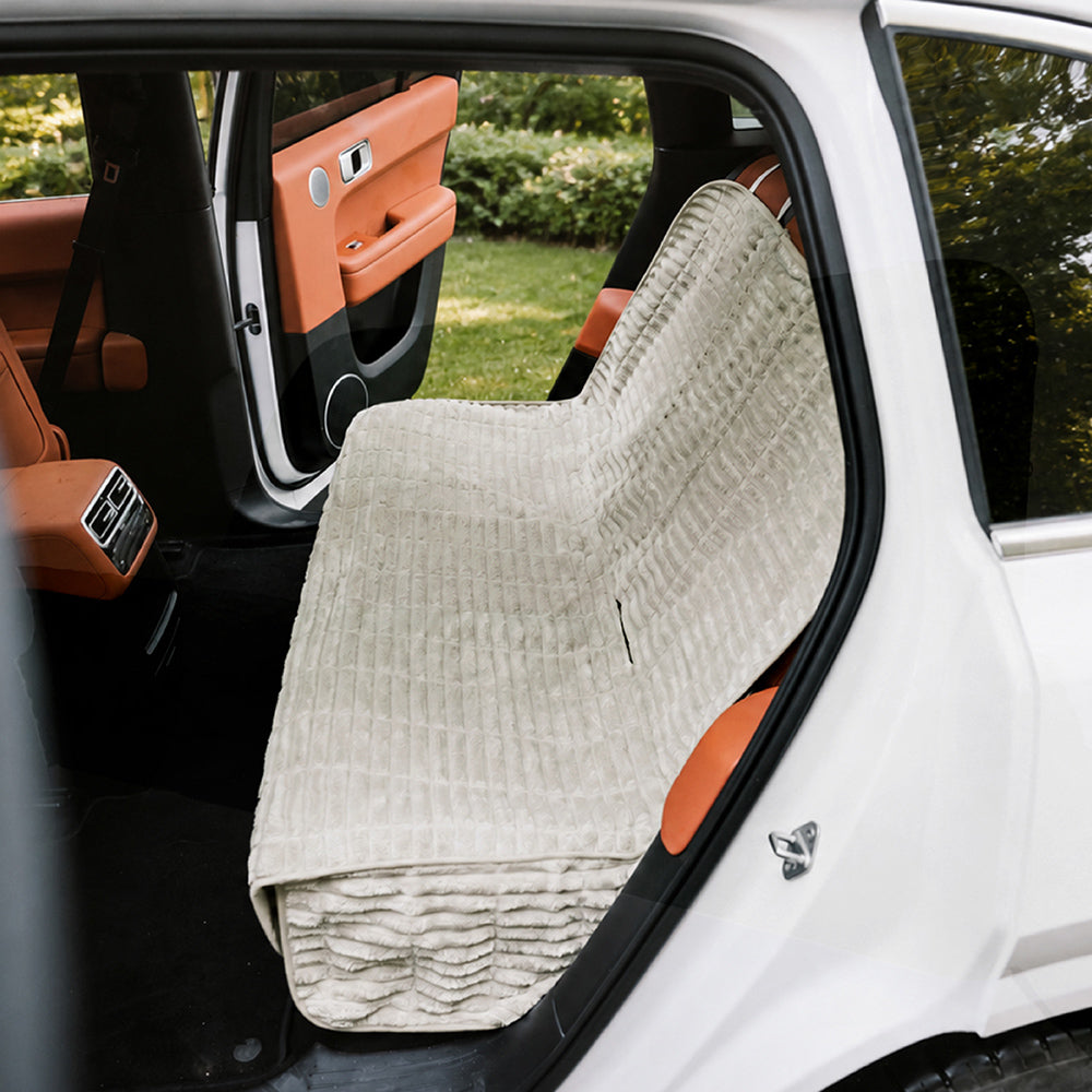Ribbed Plush Waterproof Dog Car Seat Cover - Cozy Nest