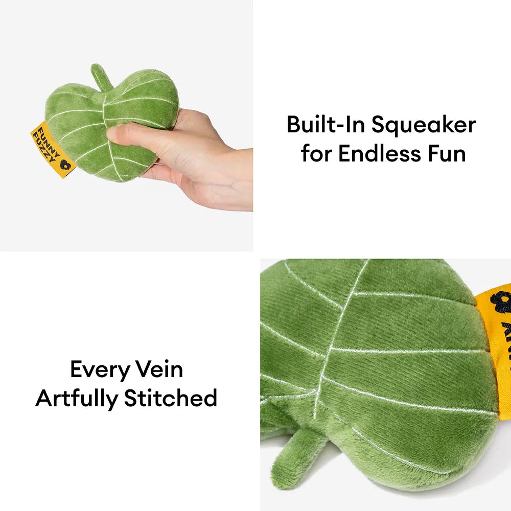 Plush Leaf-Shaped Squeaky Dog Toy - Funnyfuzzy SnugNest