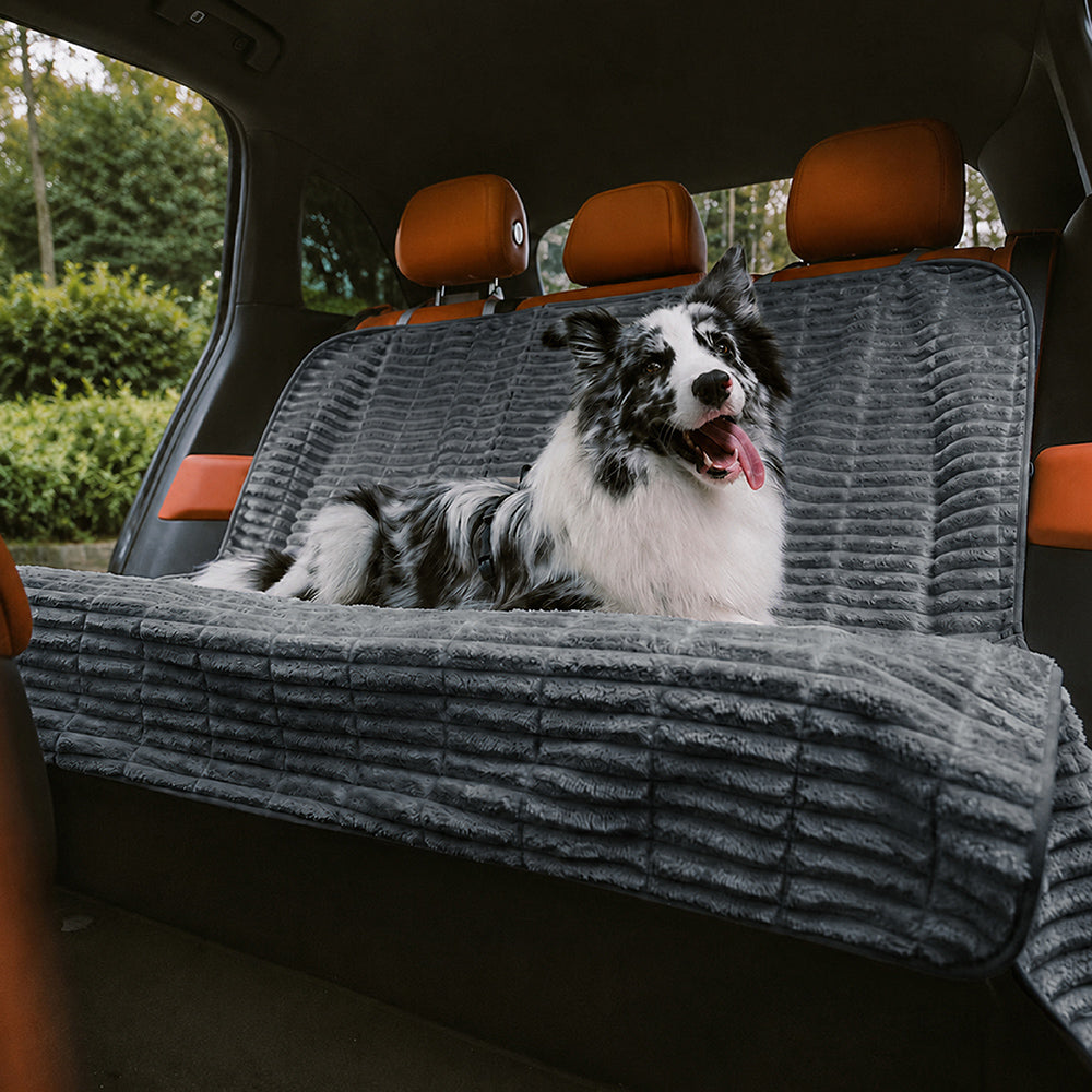 Ribbed Plush Waterproof Dog Car Seat Cover - Cozy Nest