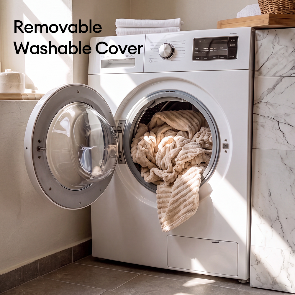 One-Piece Waterproof Pet-Friendly Ribbed Plush Recliner Couch Cover- Cozy Nest
