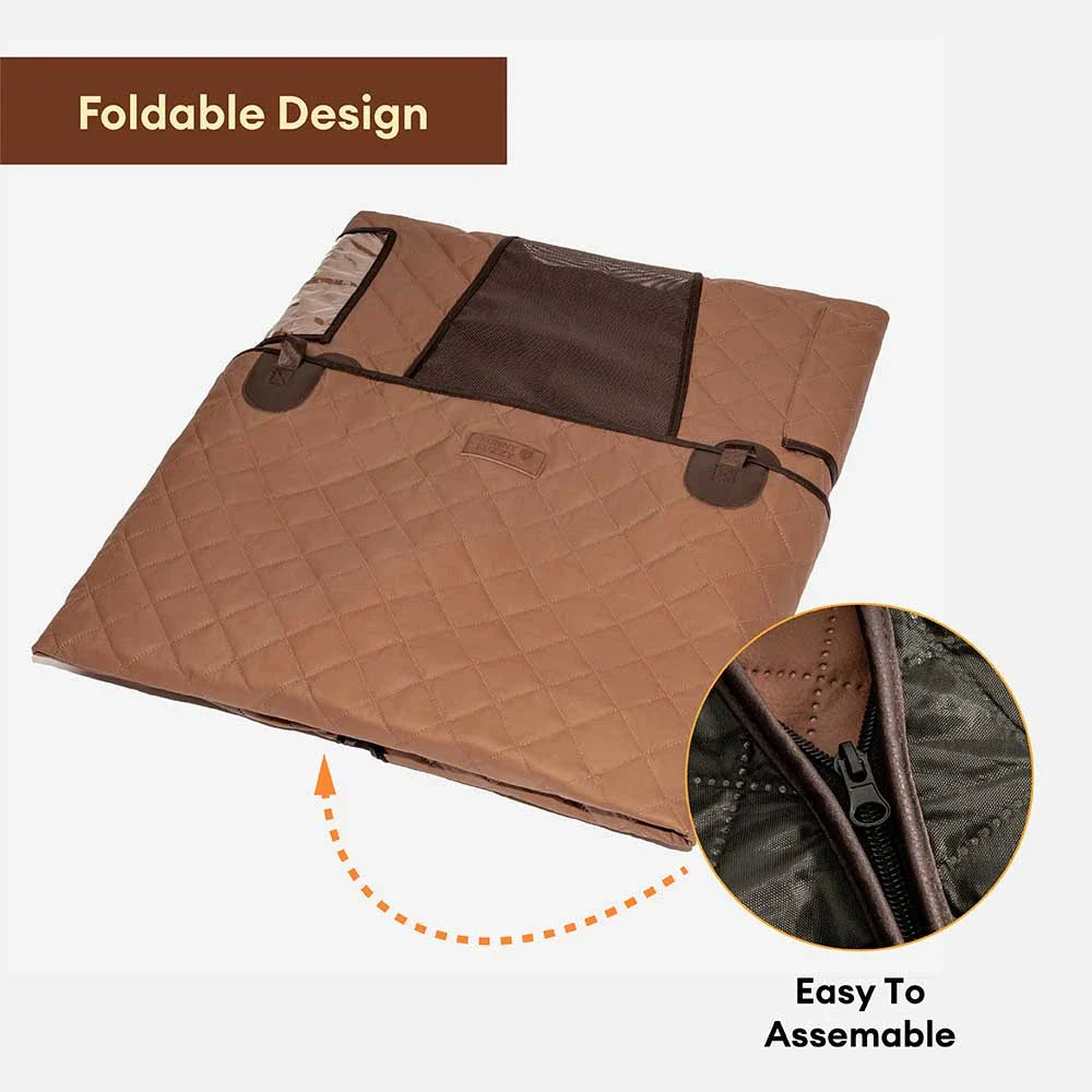 Premium Faux Leather Water-repellent Hammock Dog Car Seat Cover - RideProtector