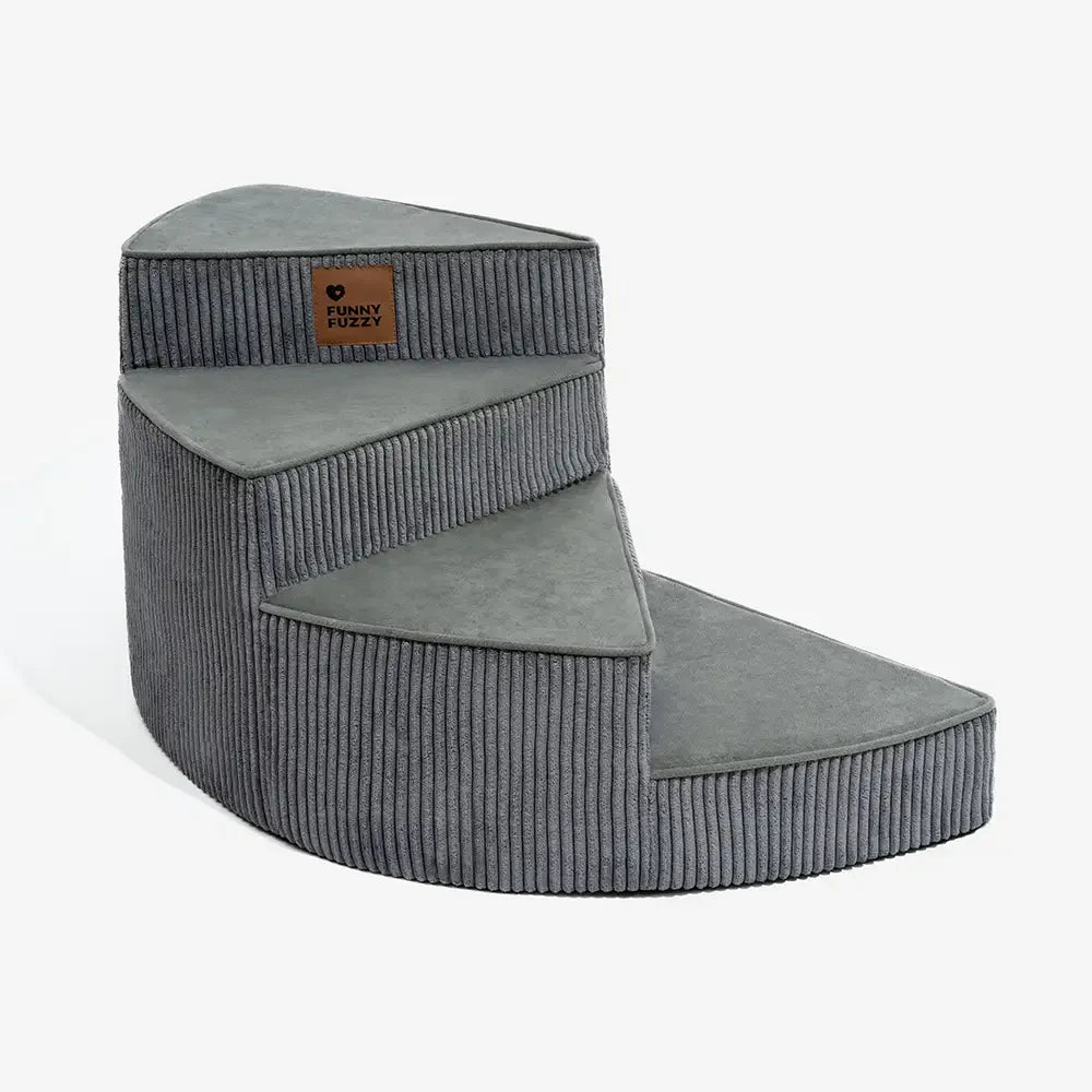 Cozy Corduroy Joint-Friendly Removable Spiral Pet Stairs - CreamyStep