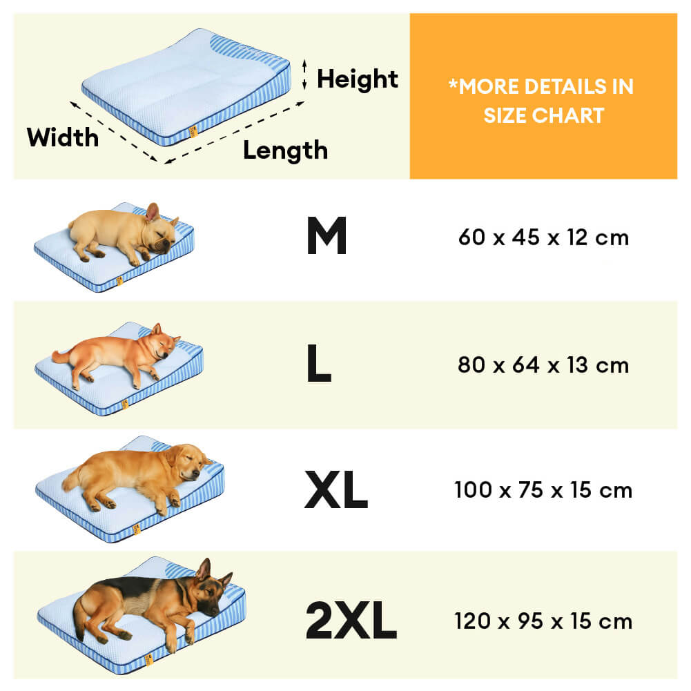 Extra Large Cooling Washable Rectangle Orthopaedic Dog Bed - Cooling Nap
