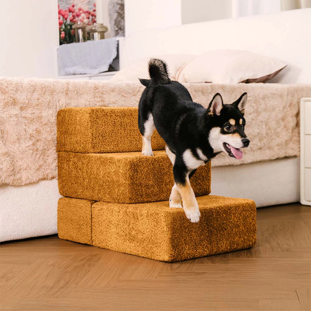 Chenille Durable Scratch-Resistant Foldable Blocks Multi-Level Dog Stairs