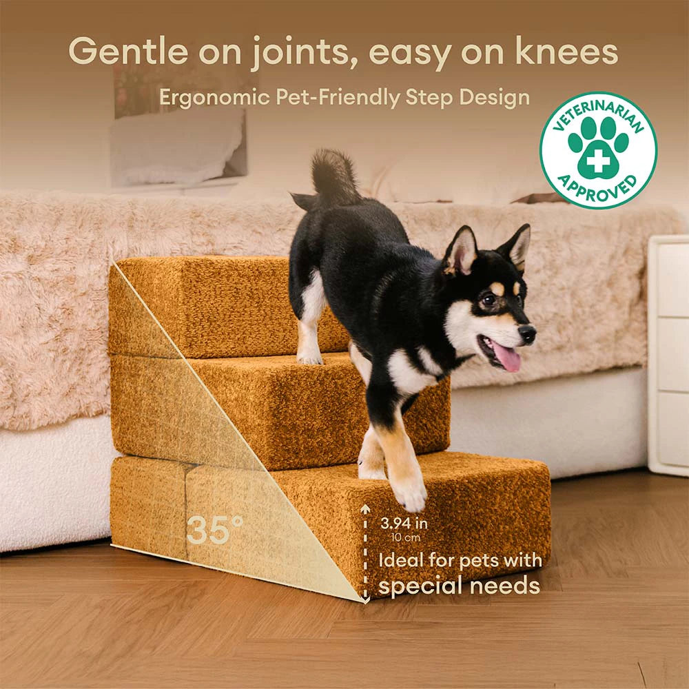 Chenille Durable Scratch-Resistant Foldable Blocks Multi-Level Dog Stairs