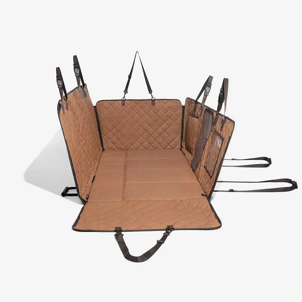 Premium Faux Leather Water-repellent Hammock Dog Car Seat Cover - RideProtector