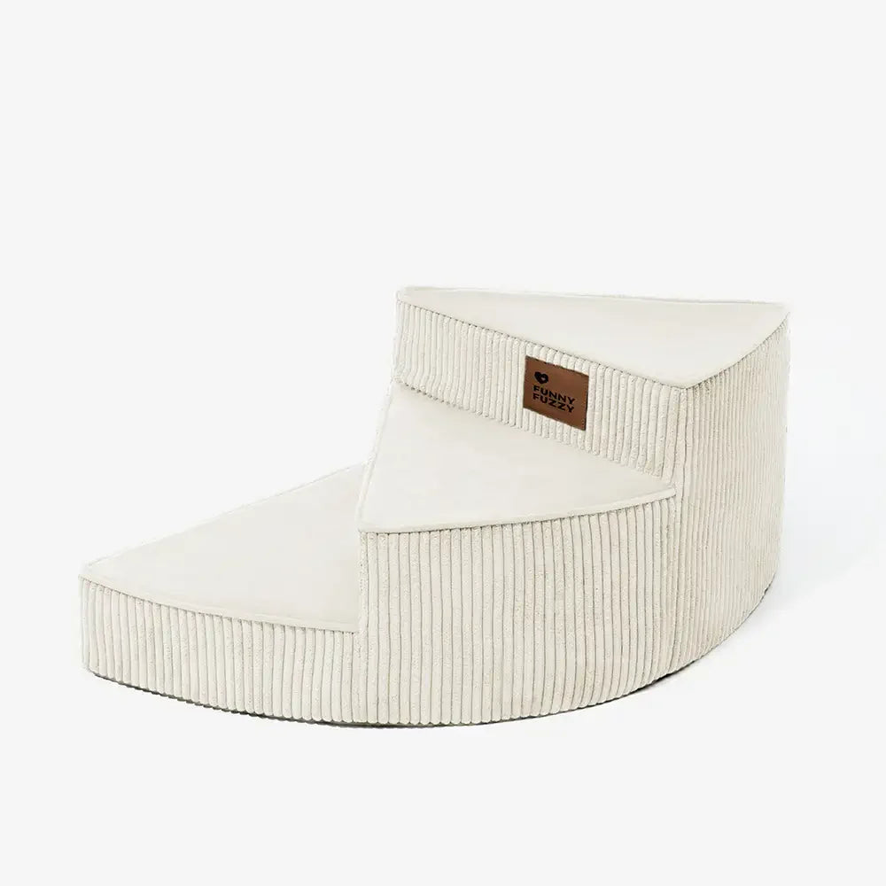 Cozy Corduroy Joint-Friendly Removable Spiral Pet Stairs - CreamyStep