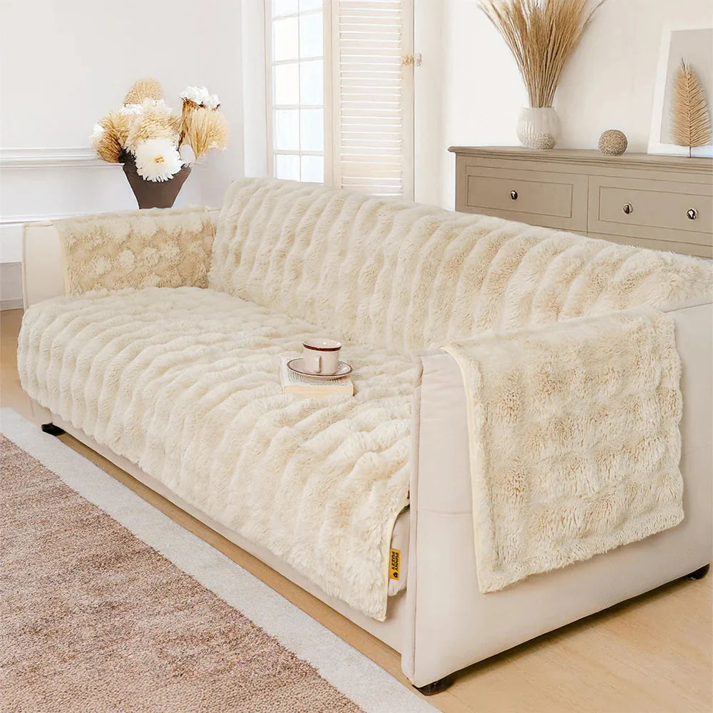 Water-resistant Fluffy Soft Couch Cover & Office Chair Protector