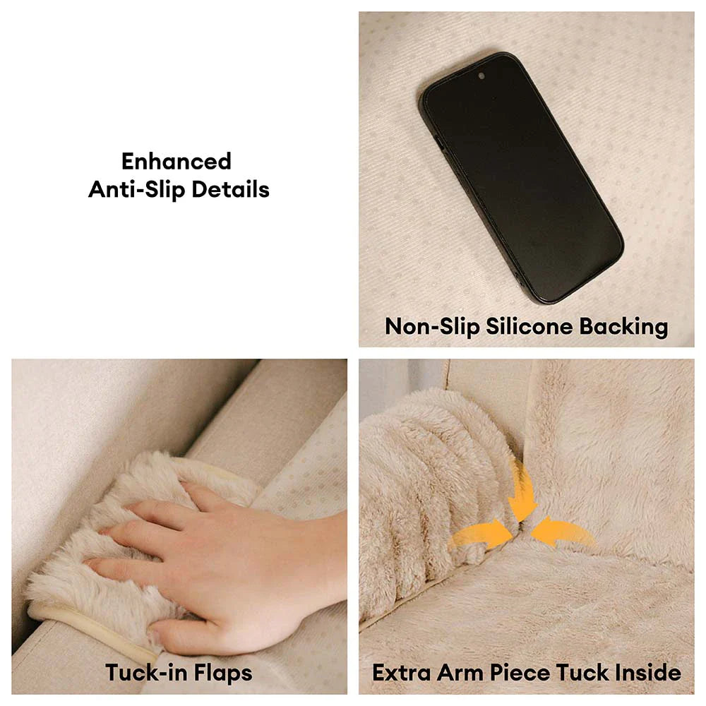 Water-resistant Fluffy Soft Couch Cover & Office Chair Protector