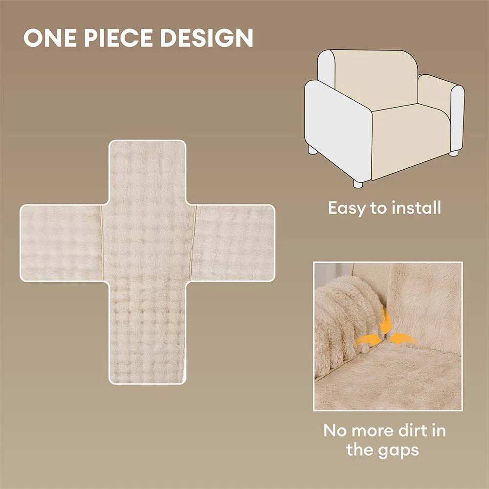 Water-resistant Fluffy Soft Couch Cover & Office Chair Protector
