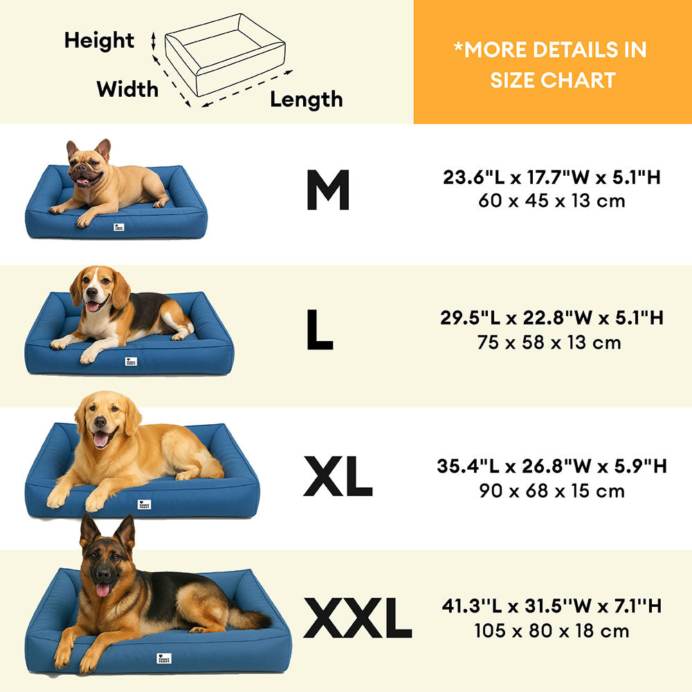Fully Orthopaedic Surround Support Waterproof Fabric Anti-Anxiety Large Dog Bed