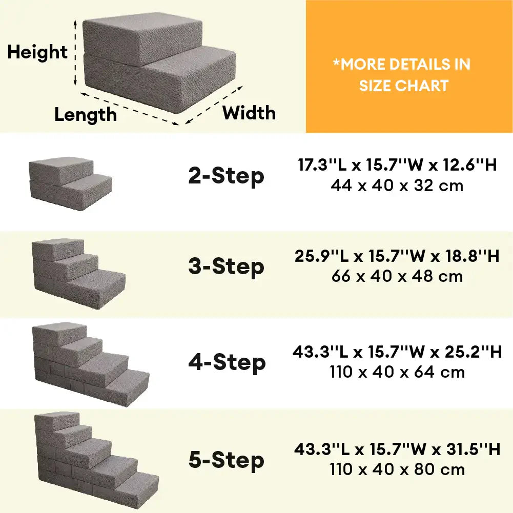 Chenille Durable Scratch-Resistant Foldable Blocks Multi-Level Dog Stairs