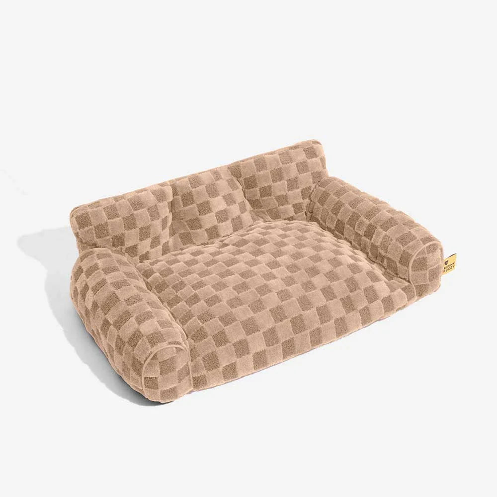 Checkered Fluffy Removable Orthopedic Dog Bolster Bed – CozyNest