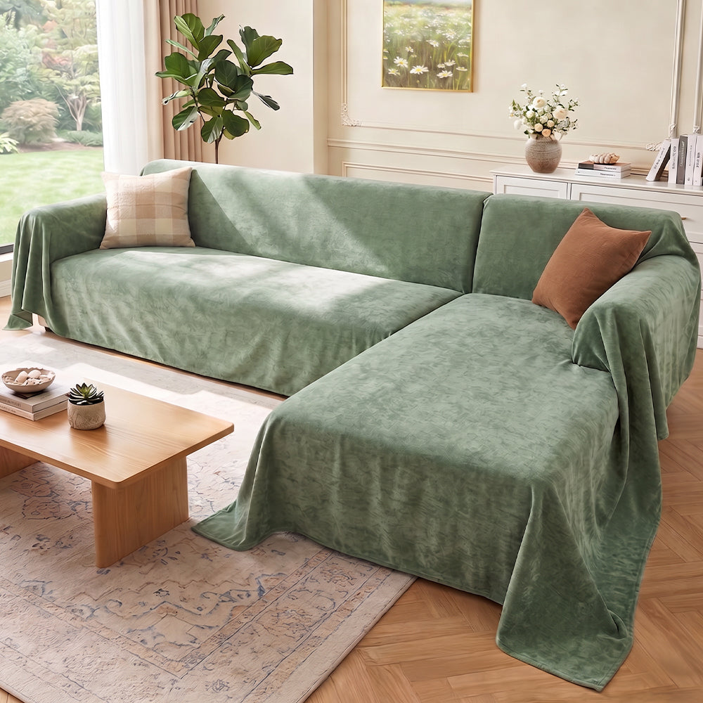 Soft and Waterproof Scratch-Resistant Non-Linting Throw Sectional Couch Cover
