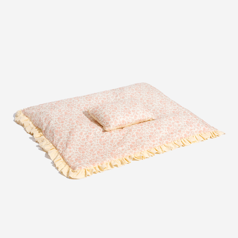 Floral Orthopaedic Dog Bed Calming Pet Bed with Pillow