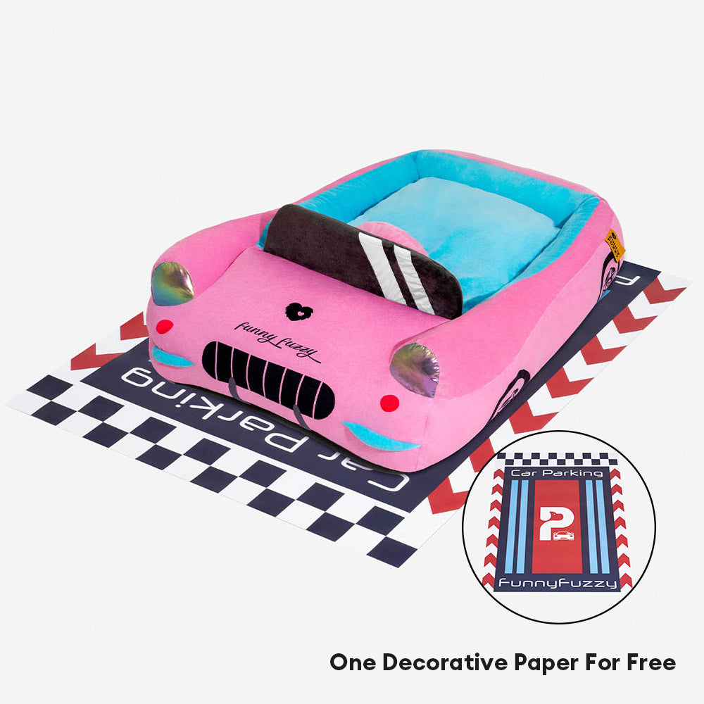Classic Convertible Race Car Bolster Cat Bed - Fast&Fur