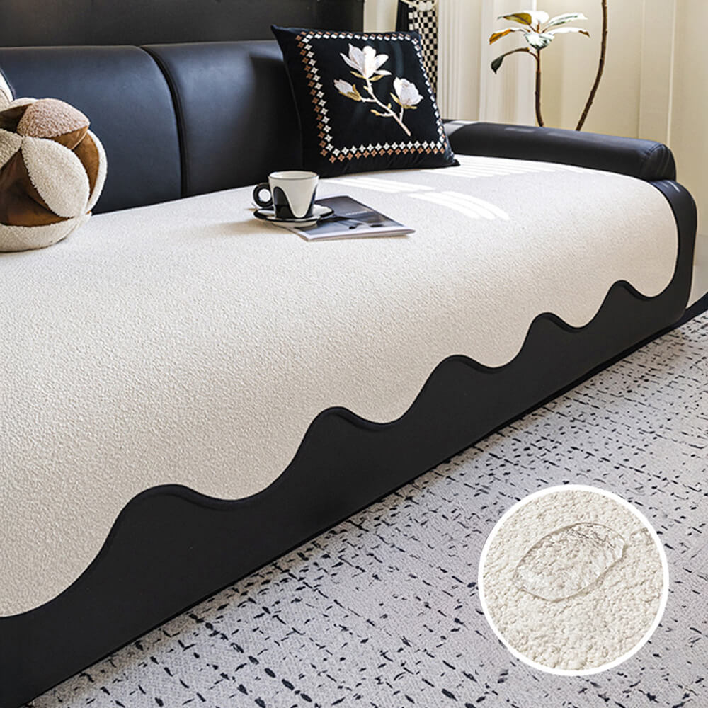 Water-repellent Teddy Fleece Non-Slip Straight Outdoor Couch Cover