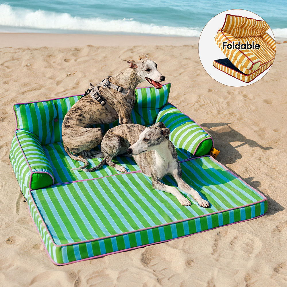 Stripe Waterproof Foldable Dog Sofa Bed - Sunny Siesta