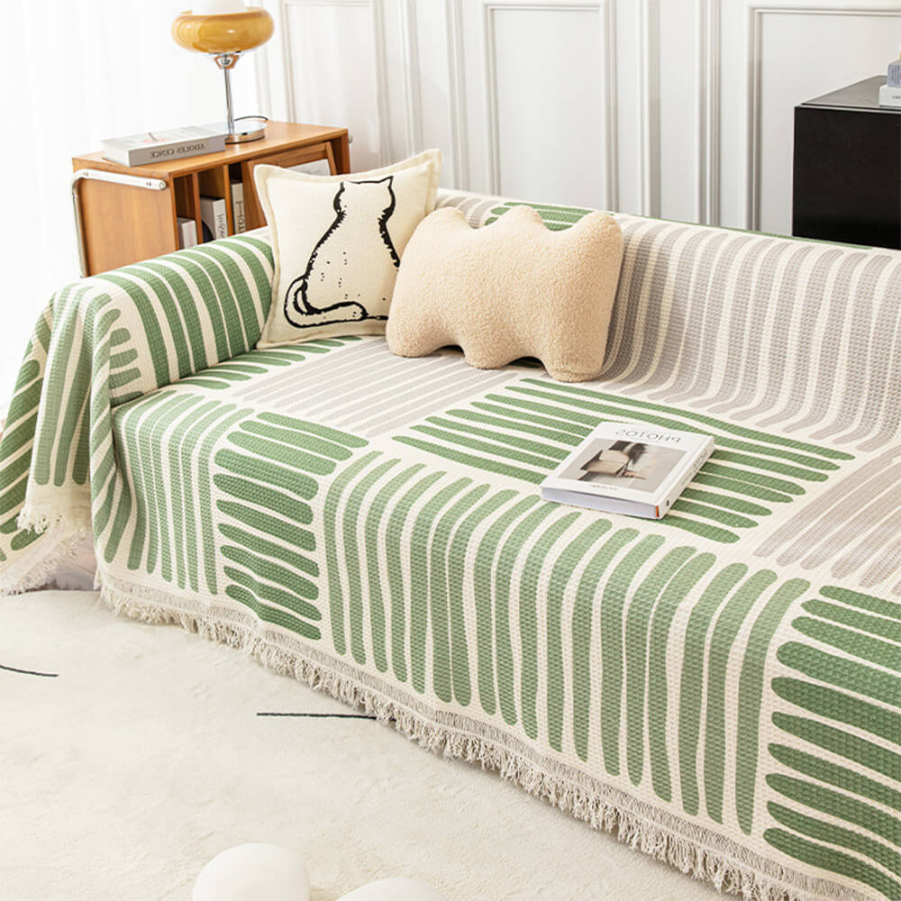 Geometric Pattern Multicolour Couch Cover - Modern Design for a Stylish Home