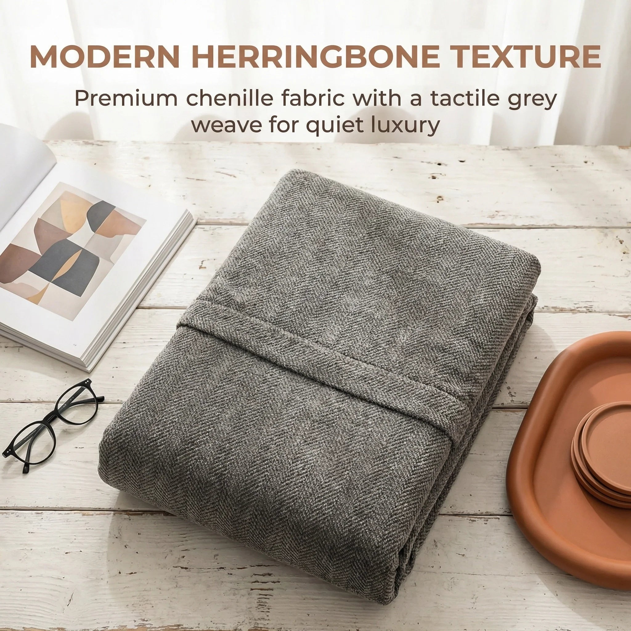 Herringbone Full Coverage Scratch-Resistant Sofa Protection Magic Stretch Sectional Couch Cover