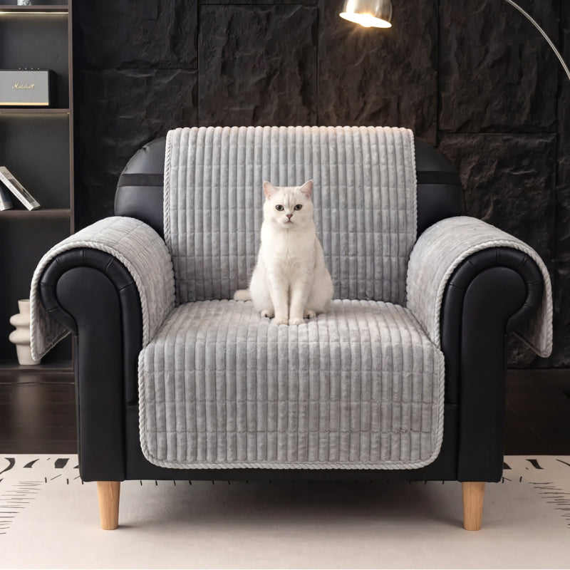 Waterproof One-Piece Cozy Flannel Sofa Protection Non-Slip Recliner Chair Covers