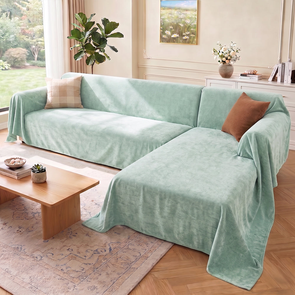Soft and Waterproof Scratch-Resistant Non-Linting Throw Sectional Couch Cover