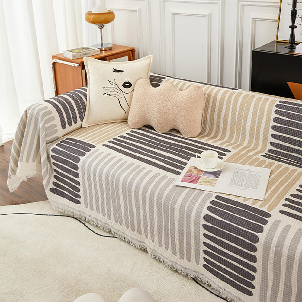 Geometric Pattern Multicolour Couch Cover - Modern Design for a Stylish Home