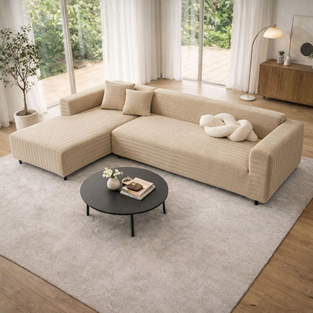 Herringbone Full Coverage Scratch-Resistant Sofa Protection Magic Stretch Sectional Couch Cover
