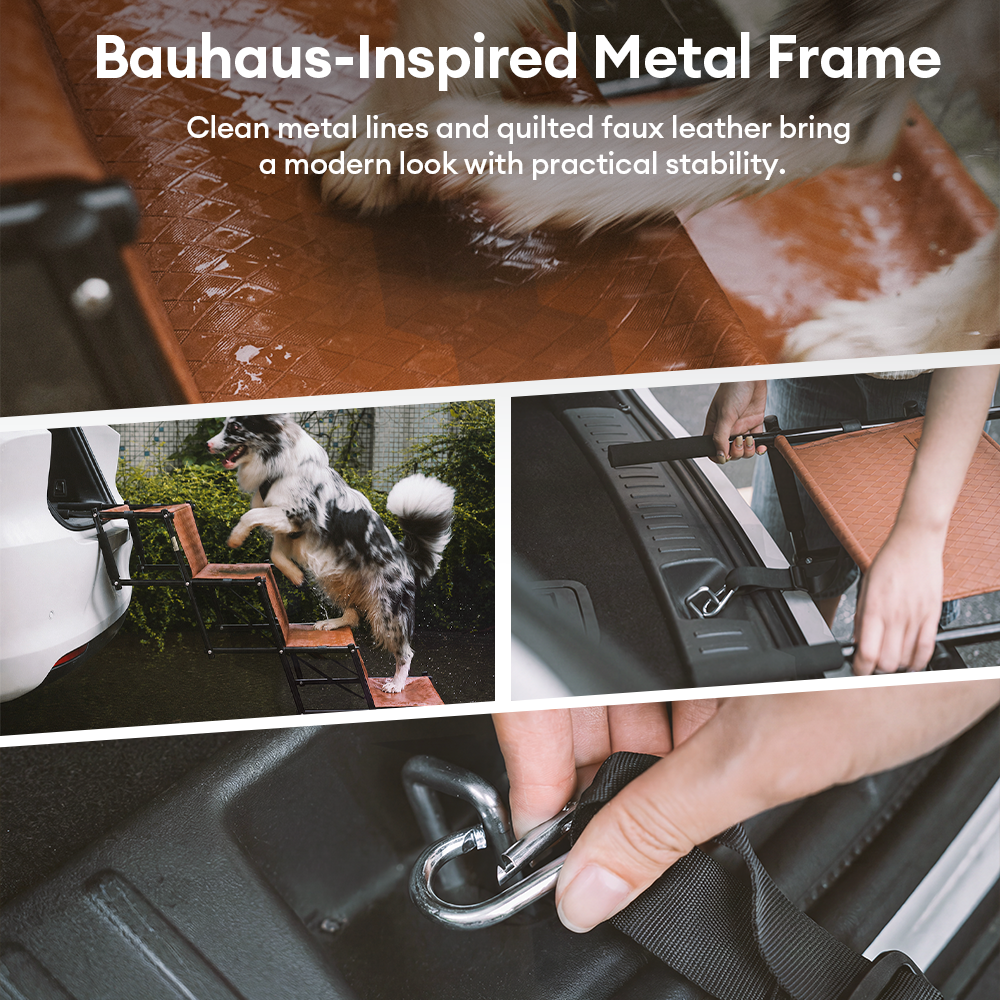 Foldable Dog Stairs for Car with Wide Non-Slip Steps - LuxeNest