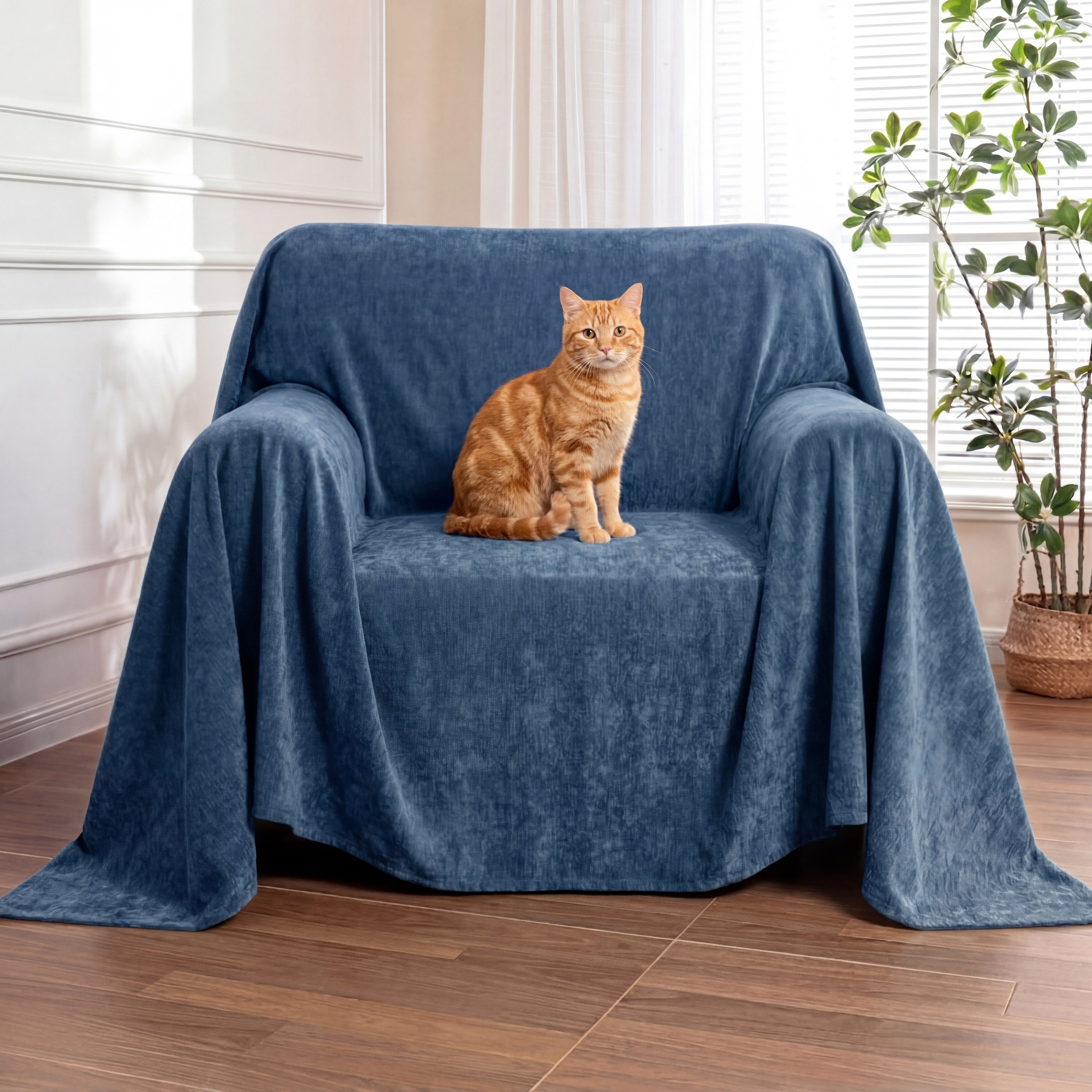 Soft and Waterproof Scratch-Resistant Non-Linting Throw Recliner Chair Cover