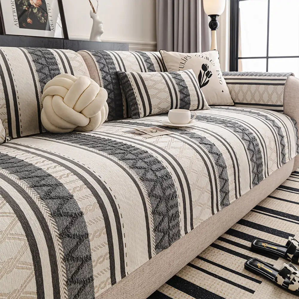 Bohemian Chenille Scratch-Resistant Durable Furniture Protection Couch Cover