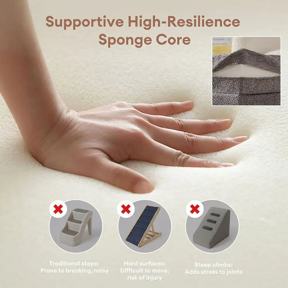 Chenille Durable Scratch-Resistant Foldable Blocks Multi-Level Dog Stairs