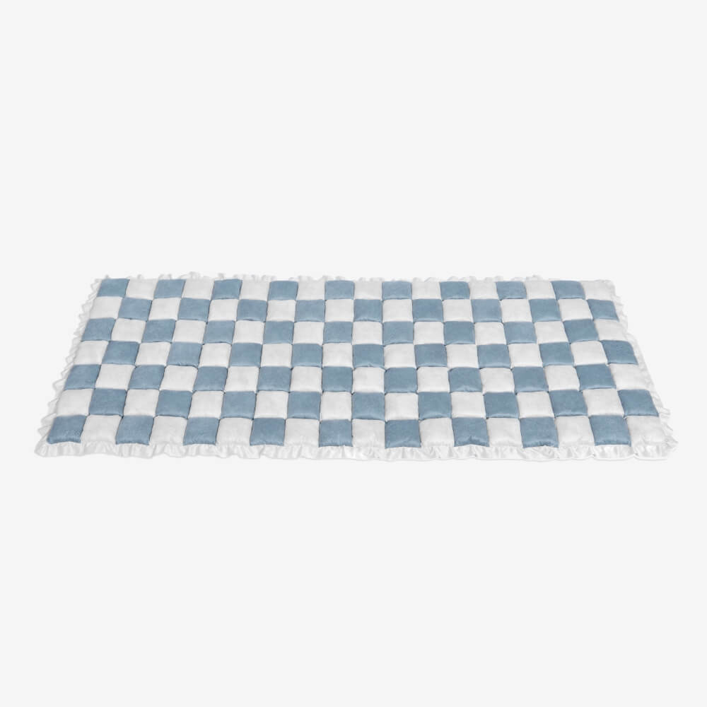 Cream-coloured Large Plaid Square Pet Carpet Bed Couch Cover