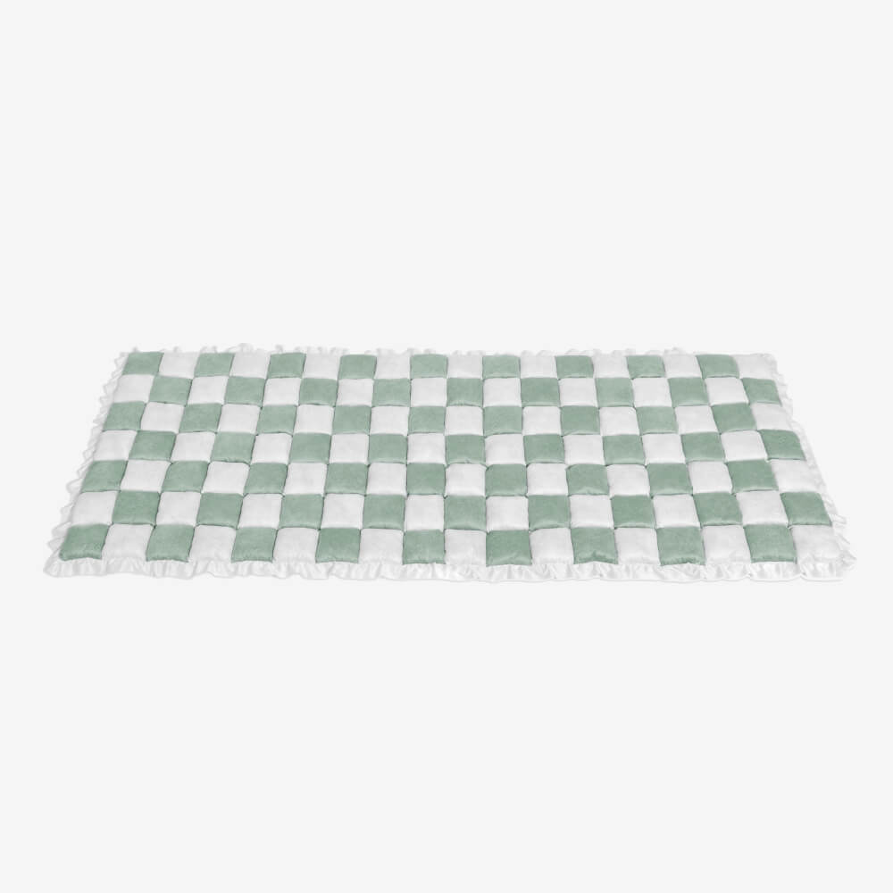 Cream-coloured Large Plaid Square Pet Carpet Bed Couch Cover