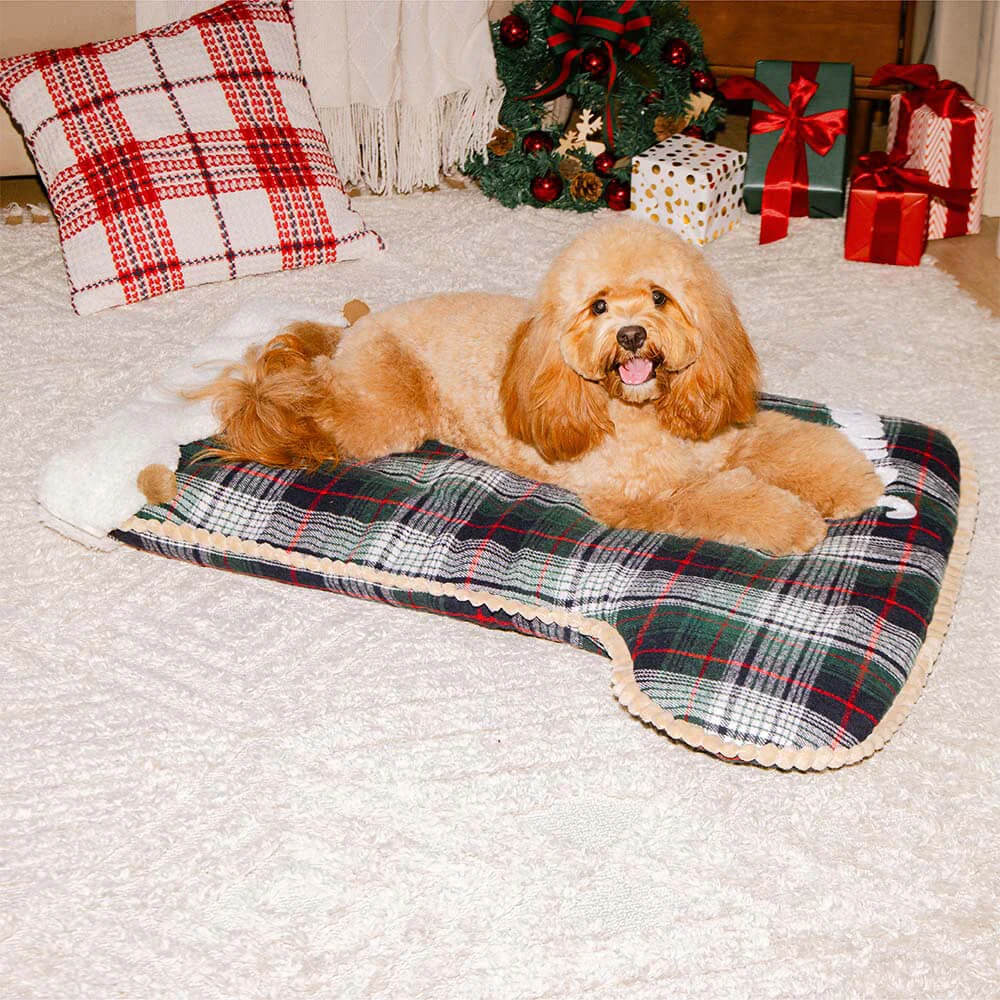 FUNNYFUZZY Christmas Stocking Cozy Pet Sleeping Bag Dog Bed – SantaNap