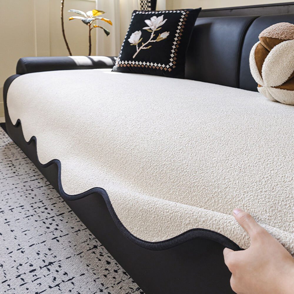 Water-repellent Teddy Fleece Non-Slip Straight Outdoor Couch Cover