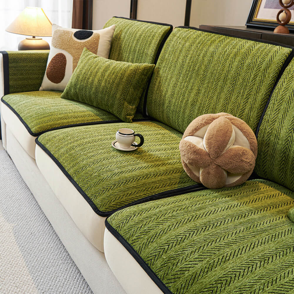 Classic Retro Stretch Chenille Couch Cover – Full Protection with Elegant Design