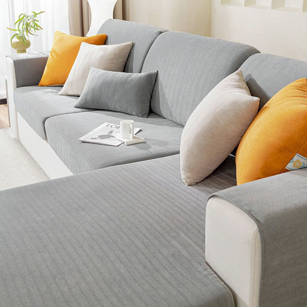 Herringbone Chenille Elastic Full Coverage Anti-Slip Magic Couch Cover