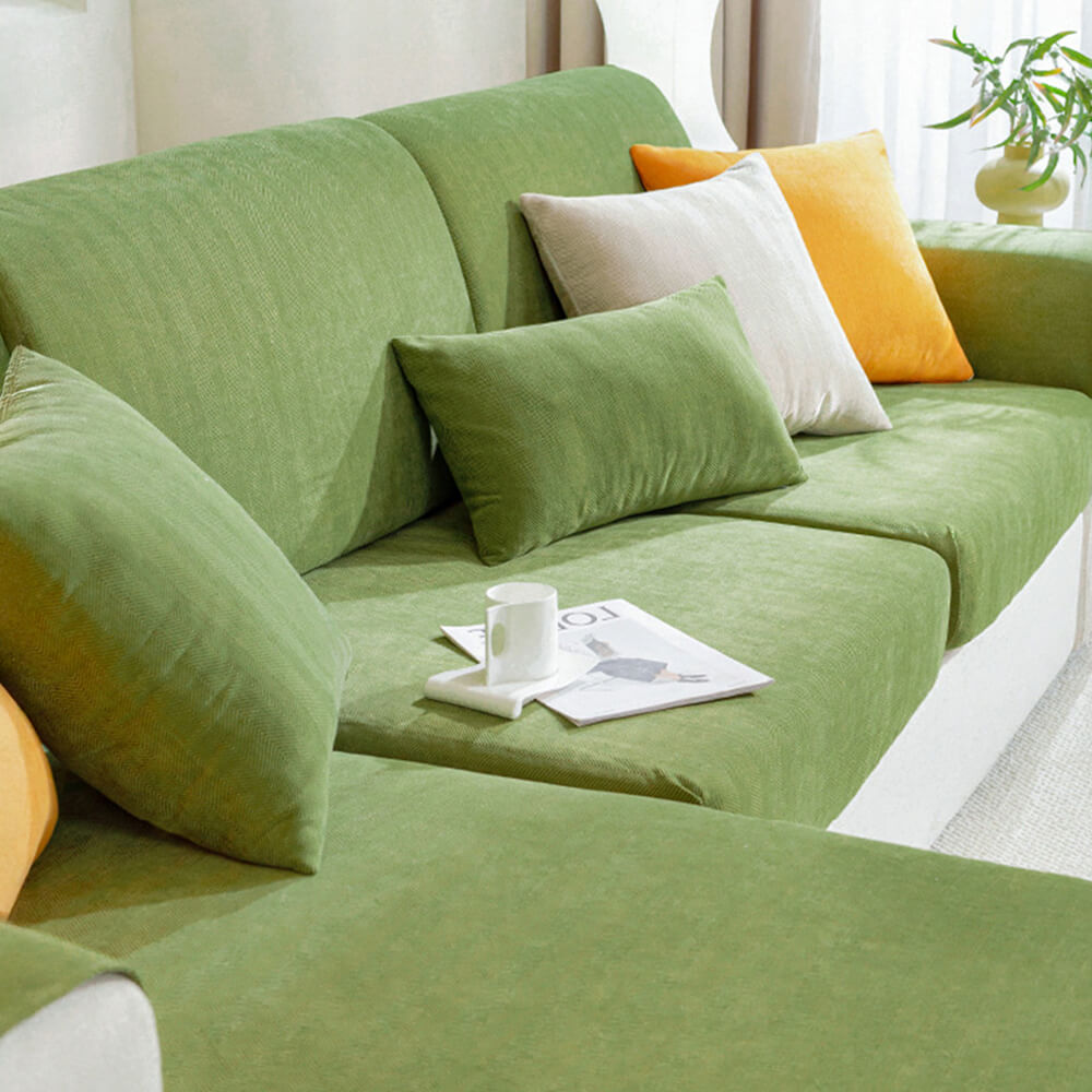 Herringbone Chenille Elastic Full Coverage Anti-Slip Magic Couch Cover