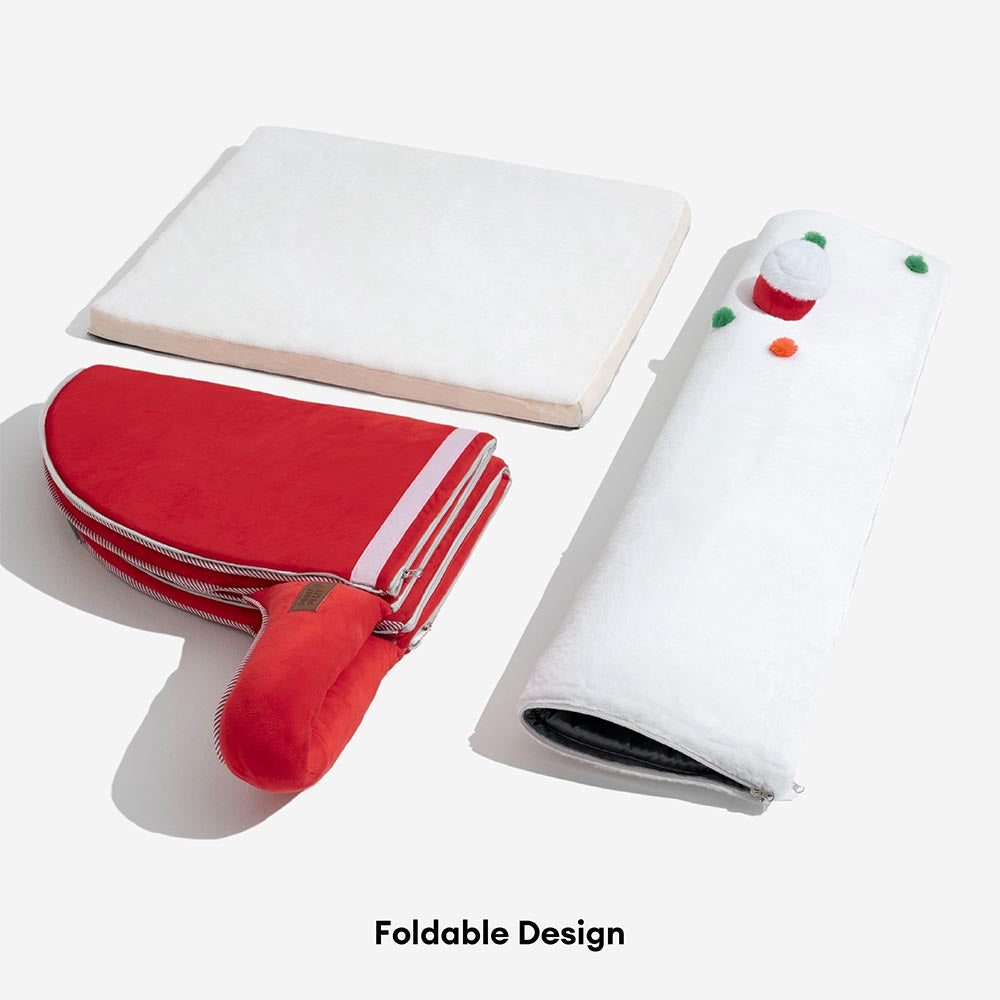 Festive Snow House Orthopaedic Dog Bed - Christmas Warmth