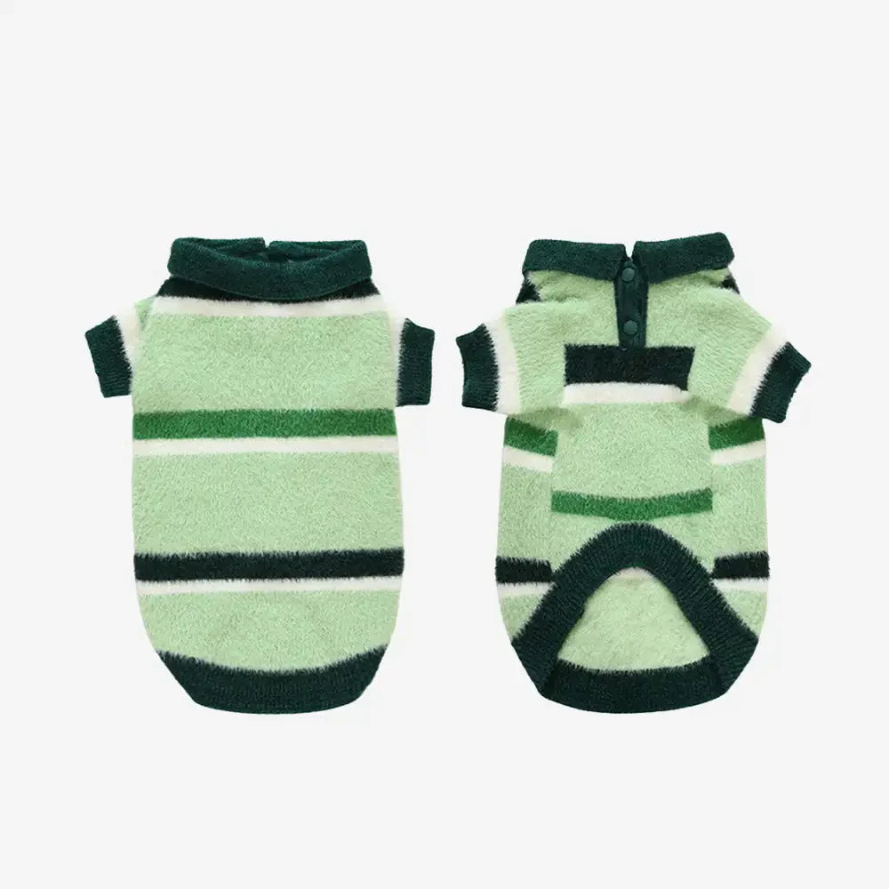 Color-Blocked Striped Faux Mink Fur Warm Dachshund Dog Sweater Suitable For Puppies