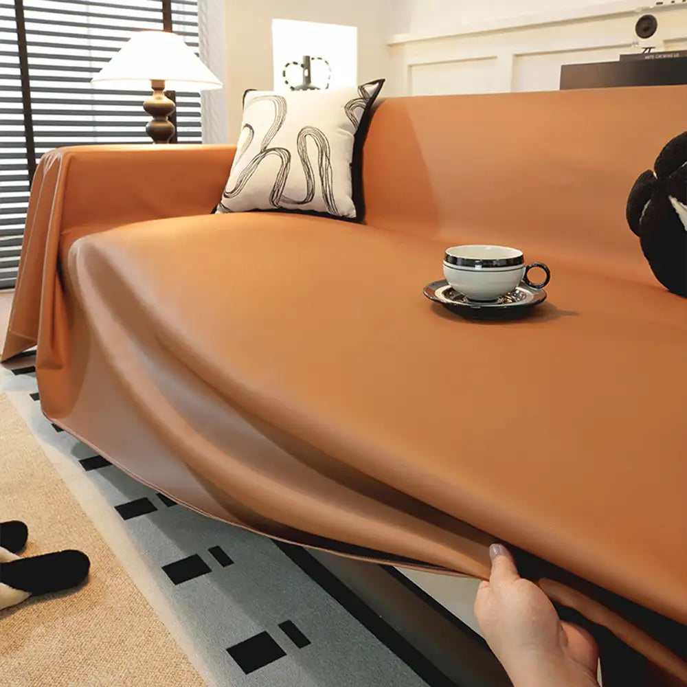 Faux Leather Waterproof Pet Hair-Resistant Sofa Protector Couch Cover