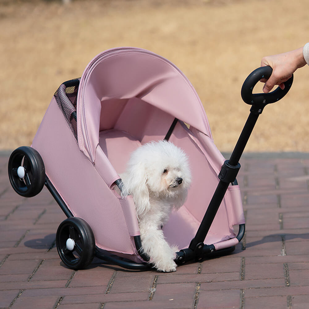 Lightweight Compact Foldable Small Dogs Pet Stroller with Sunshade Canopy