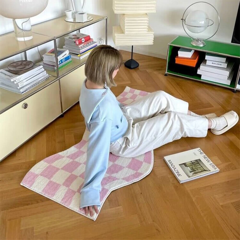 Modern Art Colour Block Faux Cashmere Rug