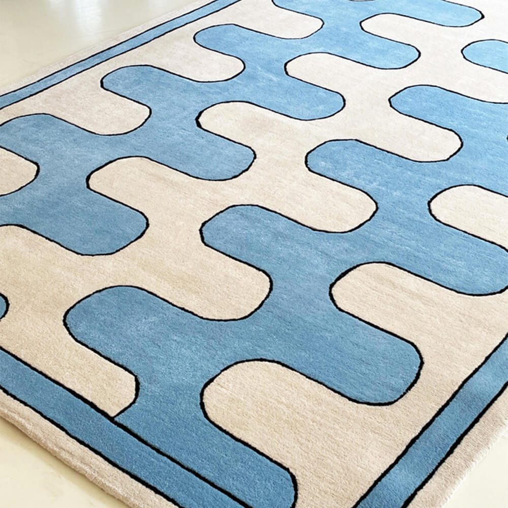 Modern Art Colour Block Faux Cashmere Rug