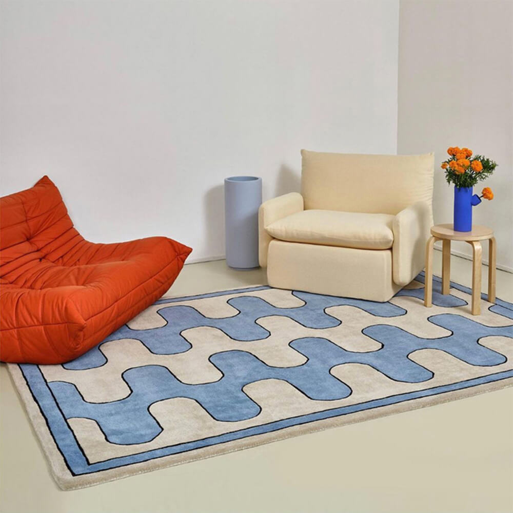 Modern Art Colour Block Faux Cashmere Rug