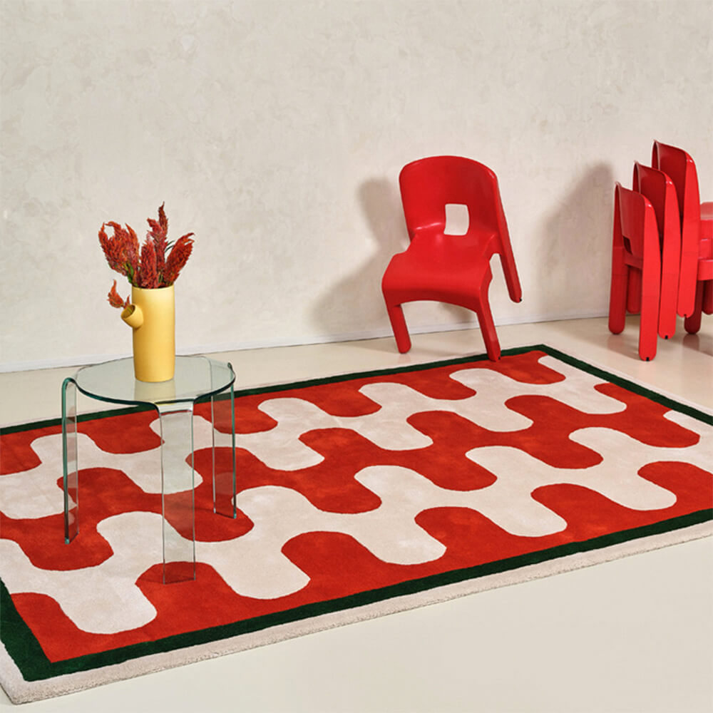 Modern Art Colour Block Faux Cashmere Rug